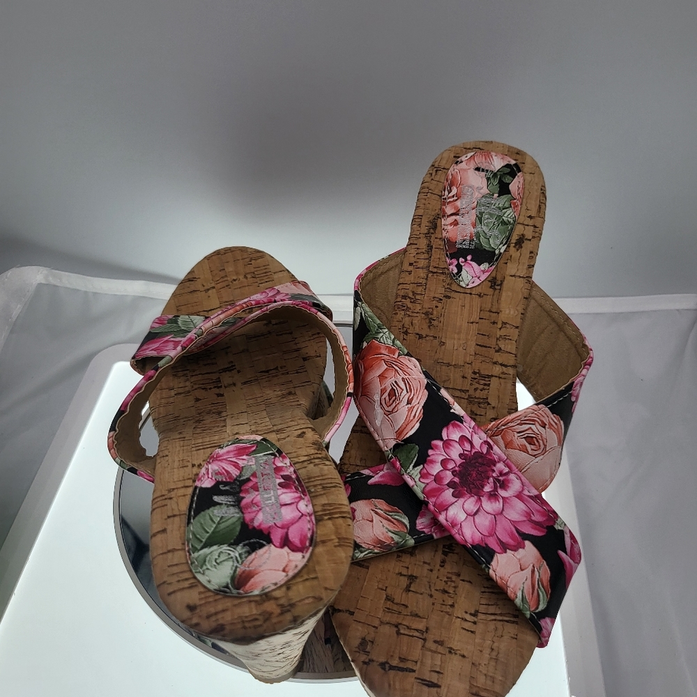 FLORAL M & E Collection Bamboo Band Platform Cork Wedge Size 10...Never worn - Picture 5 of 5